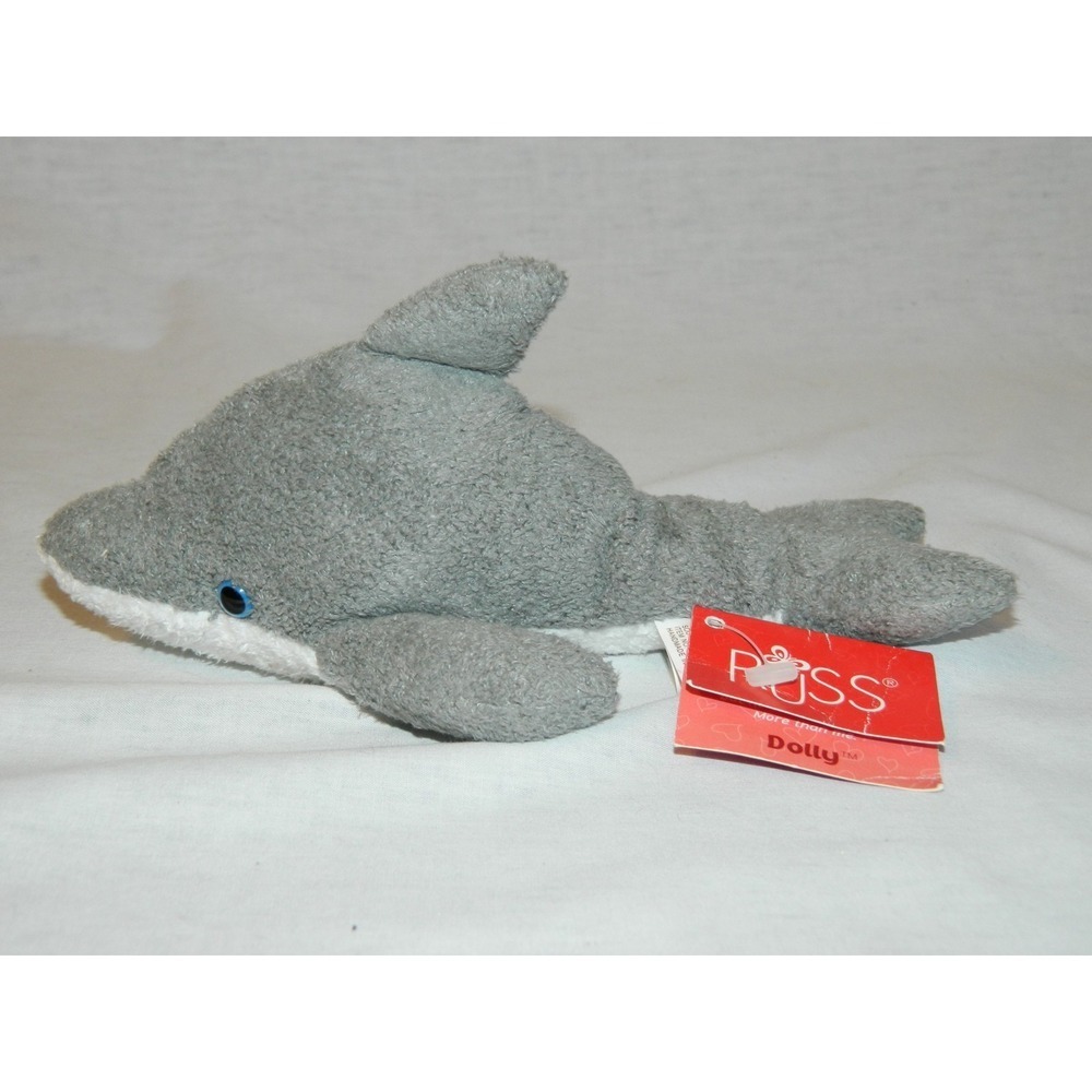 Russ Luv Pets Dolphin DOLLY 5" plush Chamois Feel Grey w tag #23192 stuffed